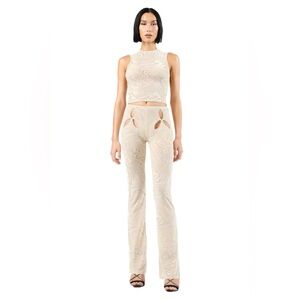 I.AM.GIA Amina Pant Flare Tan Size S Sheer Bratzcore Y2K Baddie Alt Girl